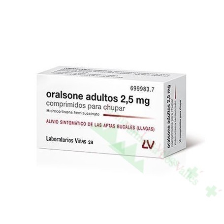 ORALSONE ADULTOS 2.5 MG 12 COMPRIMIDOS PARA CHUPAR (AFTAS BUCALES)