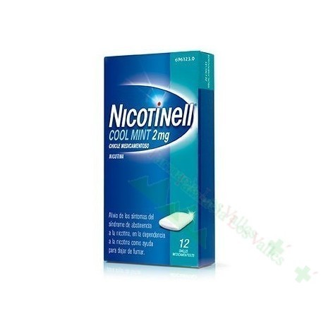 NICOTINELL COOL MINT 2 MG CHICLE MEDICAMENTOSO, 12 CHICLES