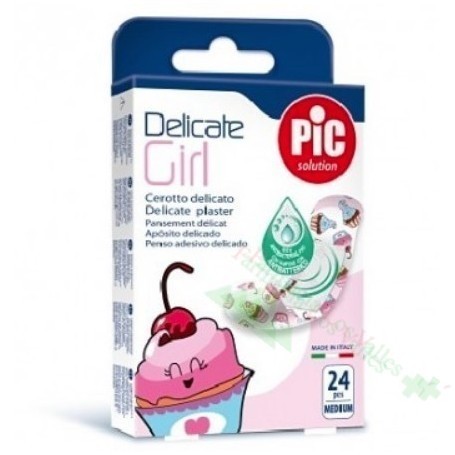 APOSITO ADHESIVO PIC KIDS GIRL DELICATE 19X72MM 24UDS BACTERICIDA